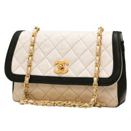 sac chanel blanc et noir|collection chanel occasion.